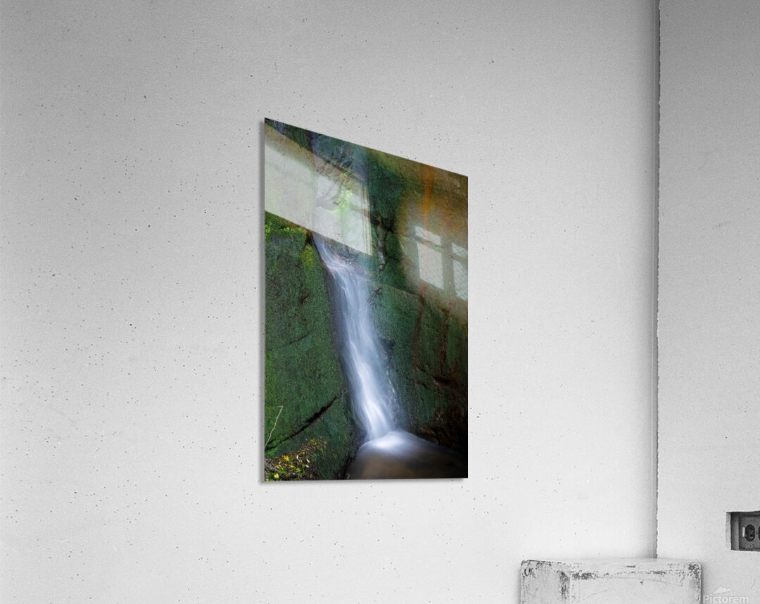 Floodlit waterfall in Shanklin Cline a tourist attraction on the Acrylic Print