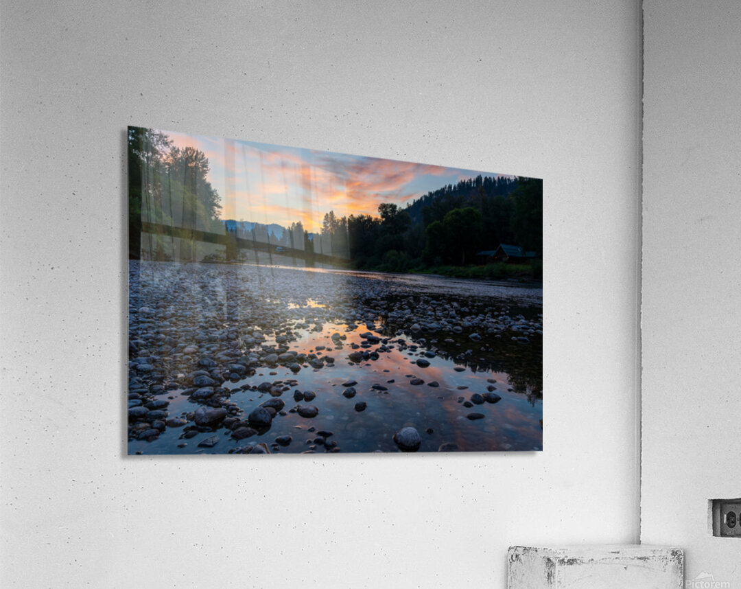 Sunrise over Wenatchee River in Leavenworth Washington State Acrylic Print