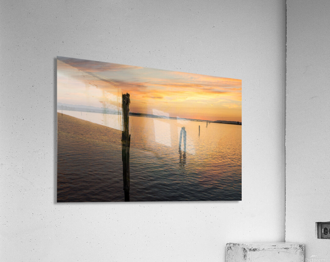 Dramatic sunset clouds over Possession Sound Everett in Washingt Acrylic Print