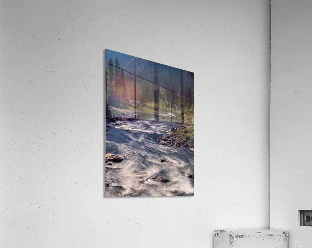 View from Tumwater Canyon pipeline bridge over Wenatchee River Acrylic Print