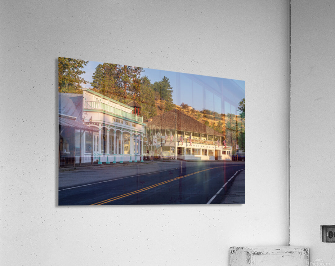 Farmers State Bank on the main street of the historic town of Wi Acrylic Print