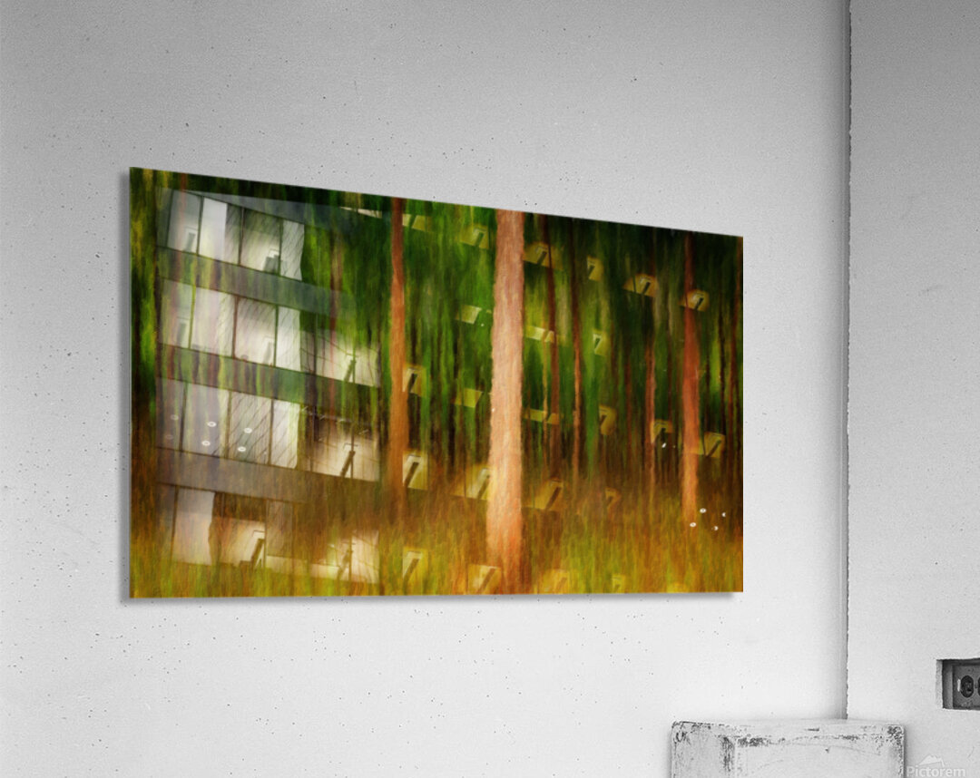 Oil painting impression of mahogany forest Acrylic Print