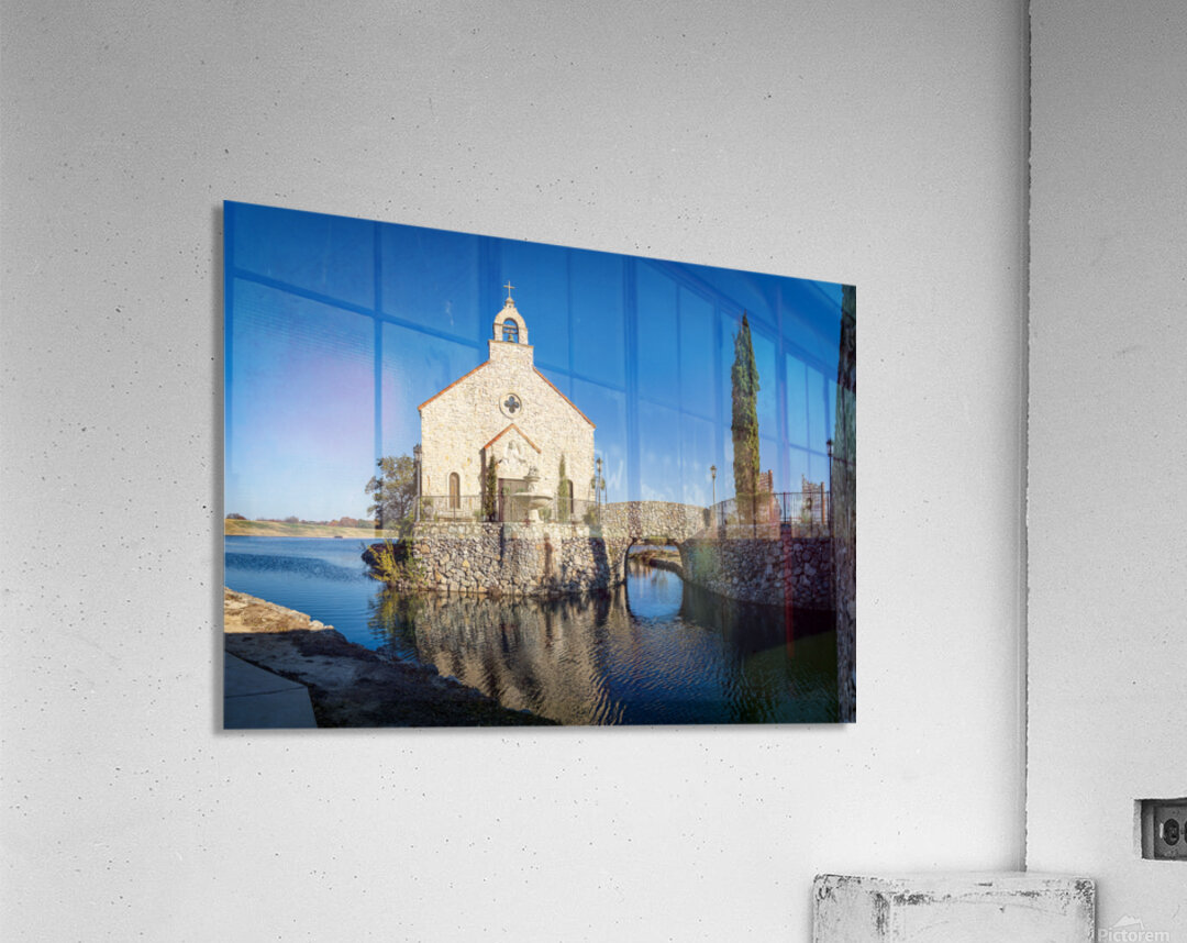 Clear December day in Adriatica Village McKinney Texas a plann Acrylic Print