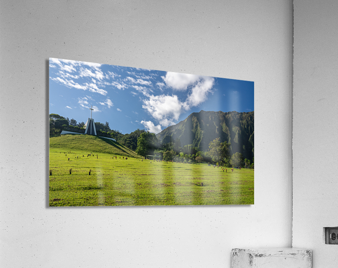 Large cross on top of the chapel in the Valley of the Temples Acrylic Print