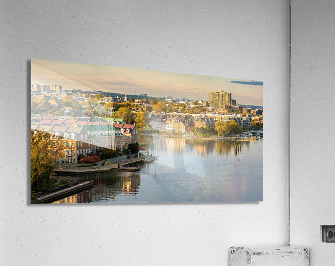 Waterfront of city of Alexandria in Virginia at sunset Acrylic Print