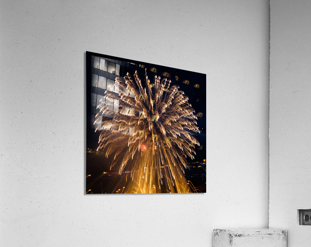 Abstract image of  fireworks over Pittsburgh Acrylic Print