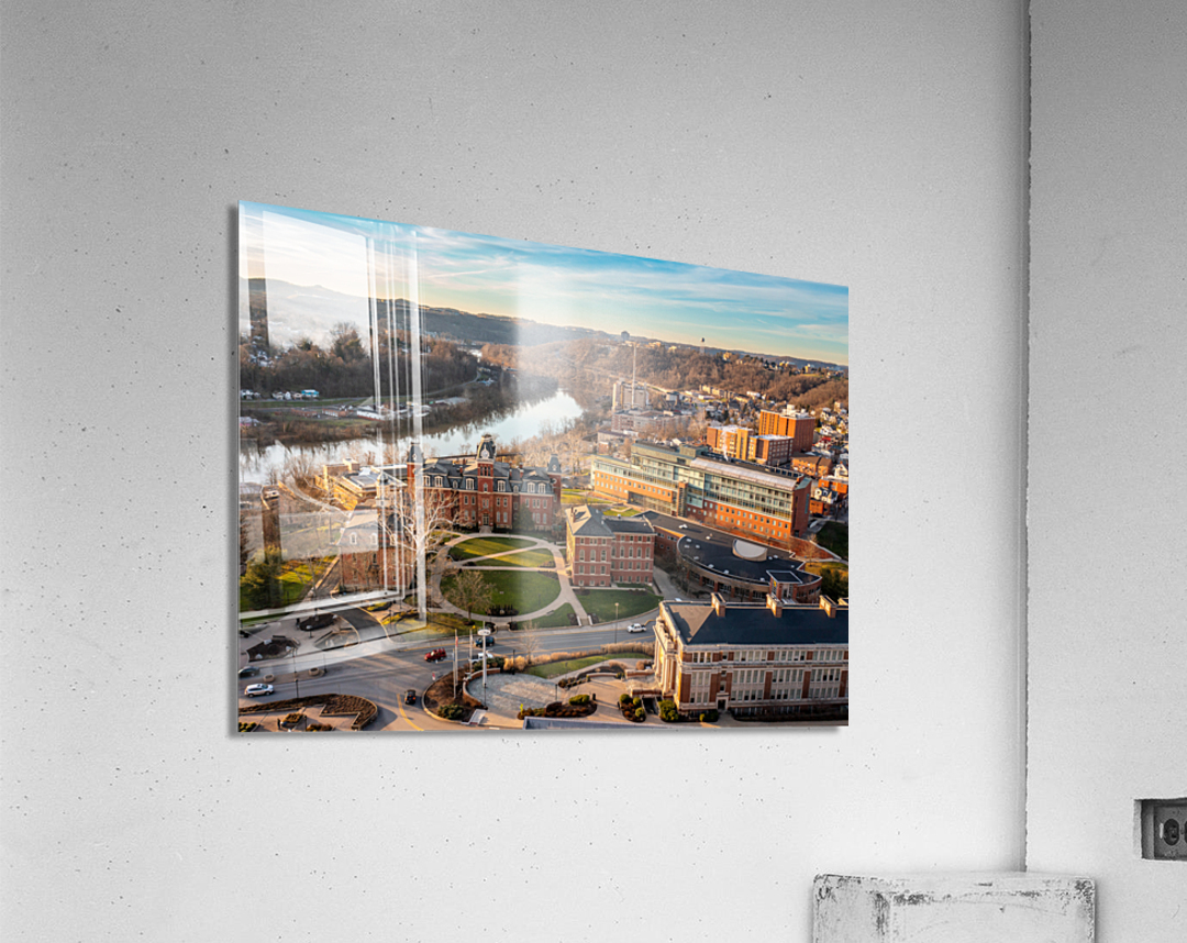 Aerial panorama of the Woodburn Circle at WVU Acrylic Print