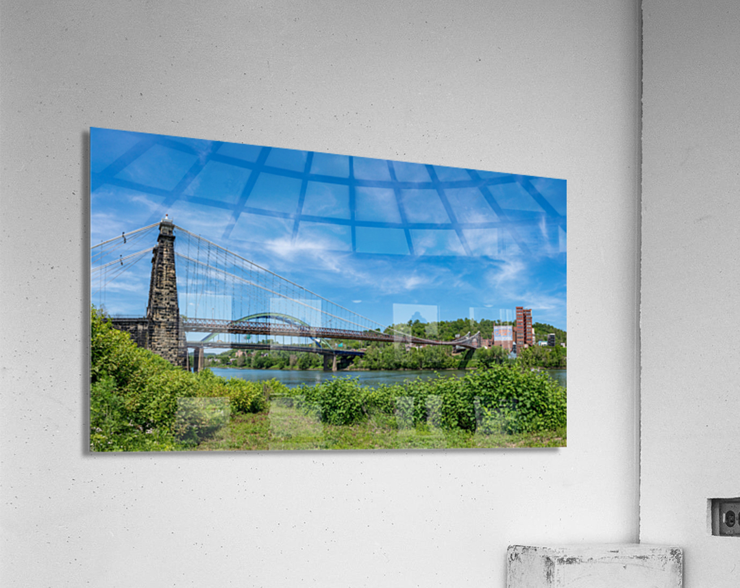 Suspension bridge over the Ohio river in Wheeling Acrylic Print