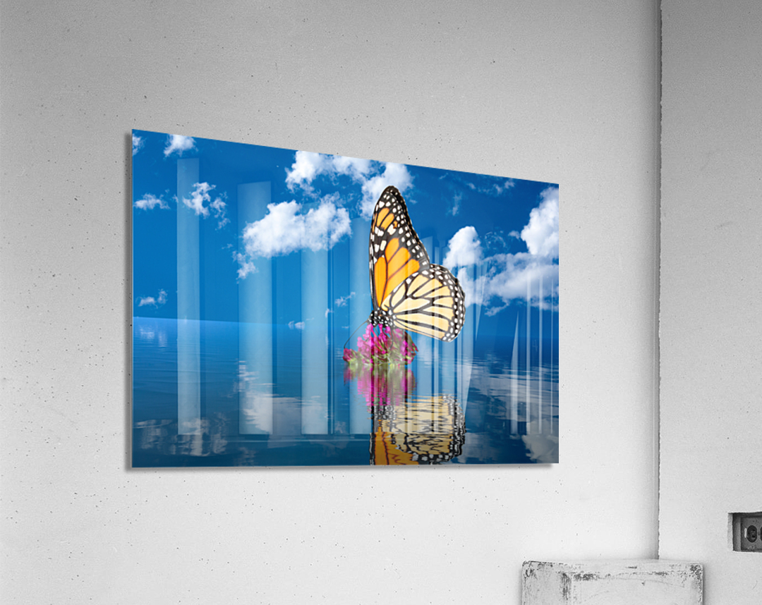 Sea level rise flooding the flowers for butterfly Acrylic Print