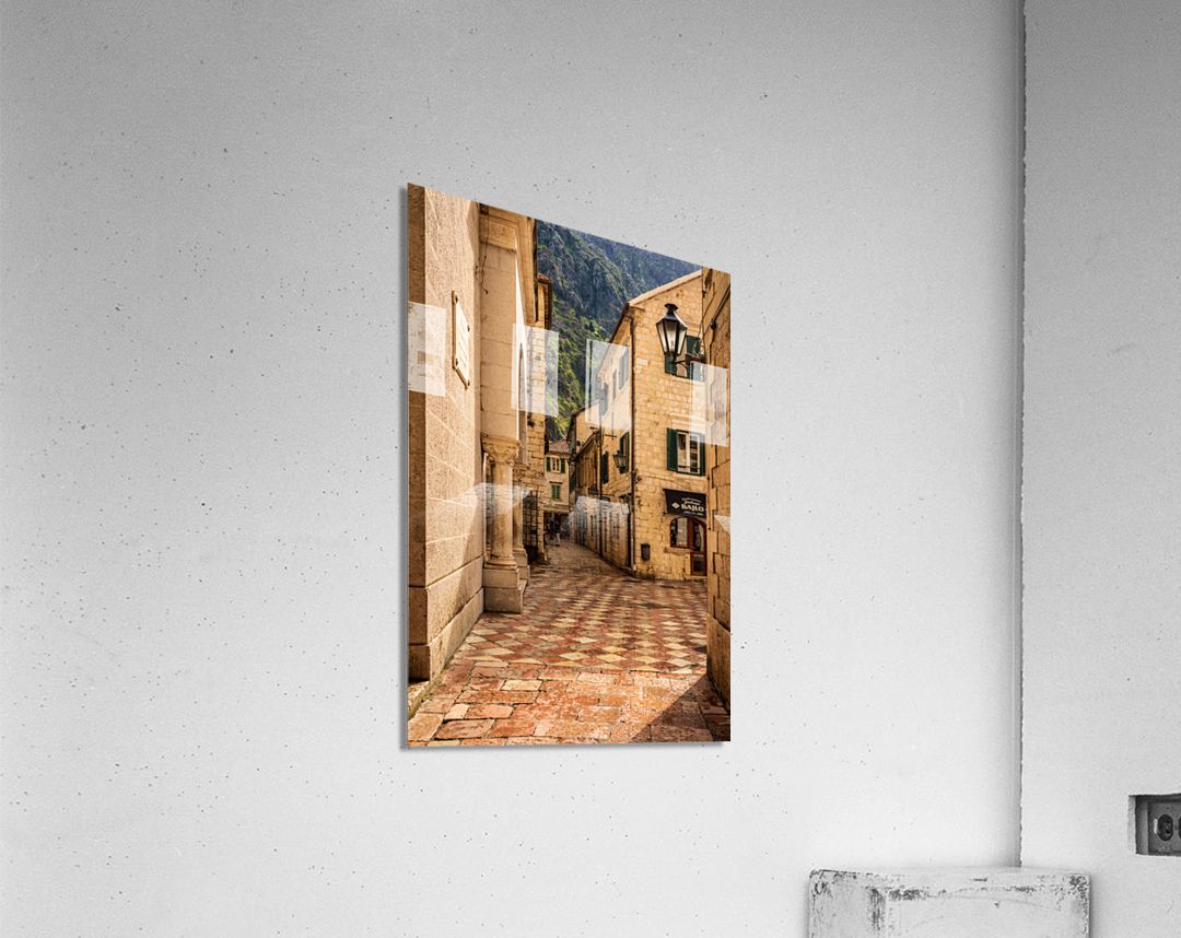 Narrow streets in Kotor in Montenegro Acrylic Print