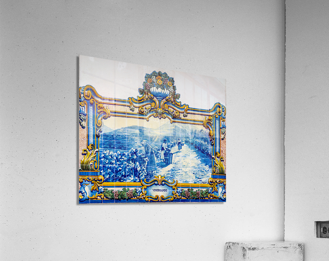 Ceramic tiles at Pinhao station in Portugal Acrylic Print