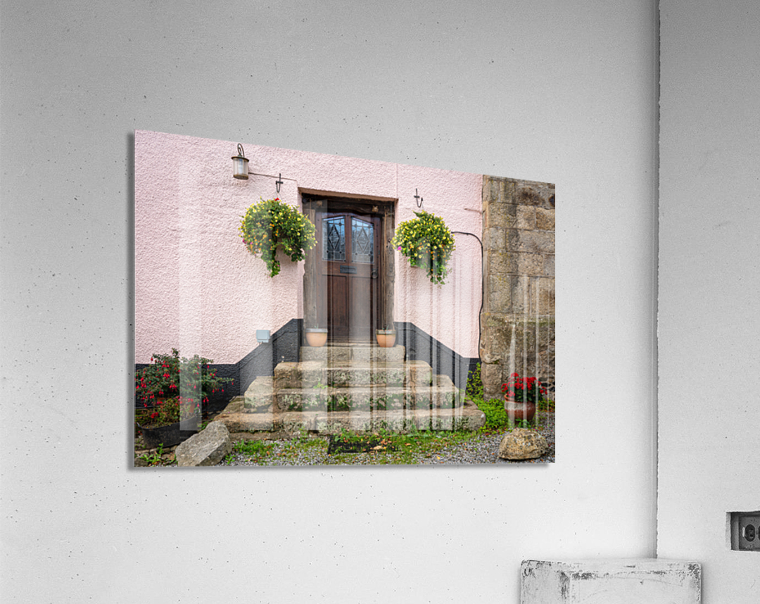 Solid wooden front door in Devon village of Dunsford Acrylic Print