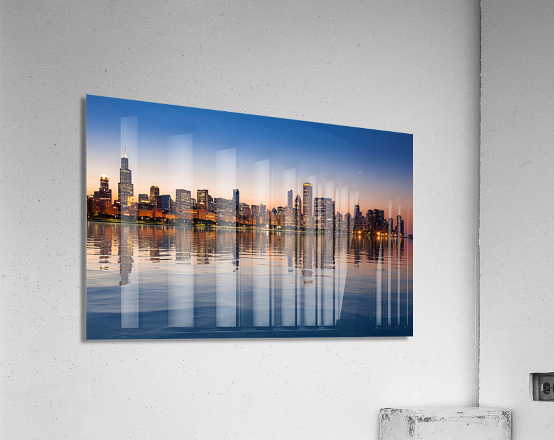 Chicago Skyline at sunset from the Observatory Acrylic Print