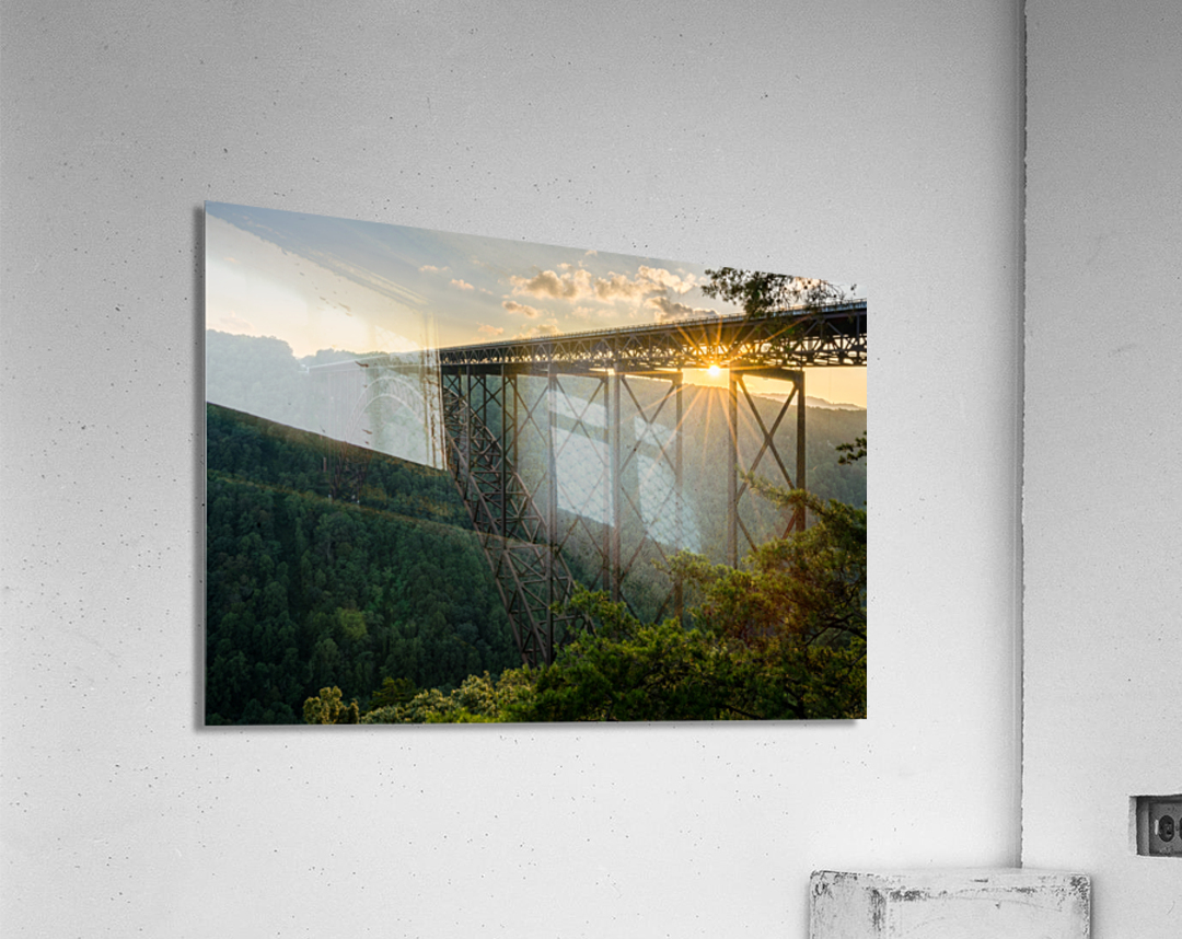 Sunset at the New River Gorge Bridge in West Virginia Acrylic Print
