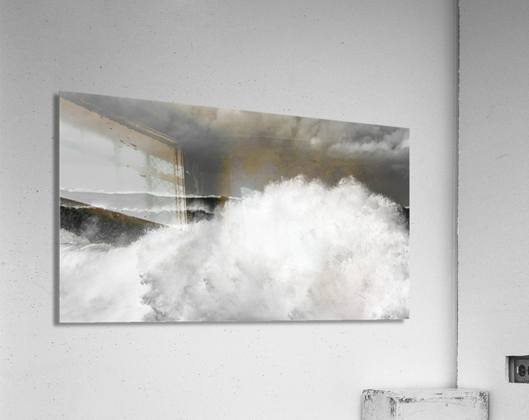 Frozen motion of large wave on beach Acrylic Print