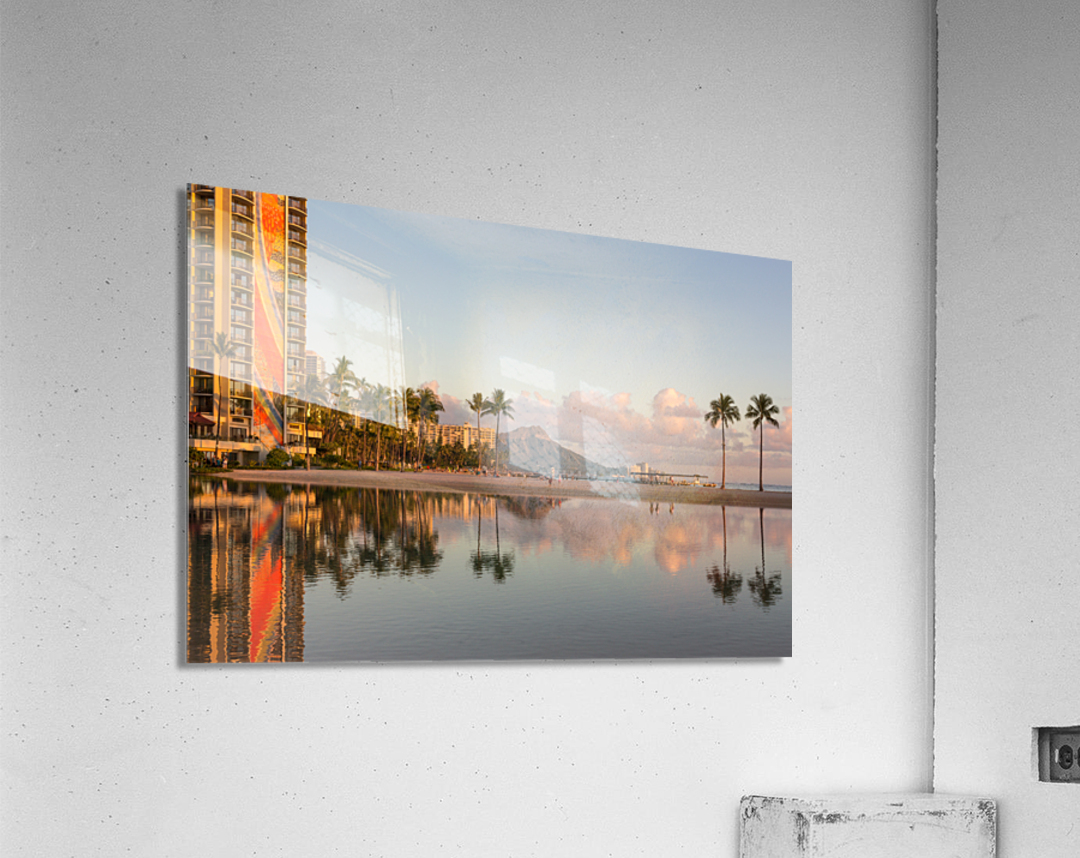 Newly restored tiling mural on Rainbow Tower Acrylic Print