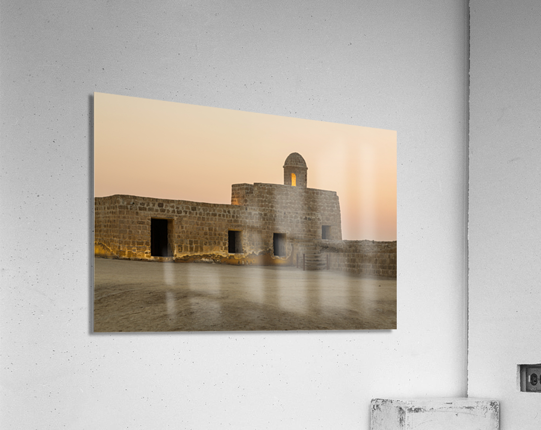 Old Bahrain Fort at Seef at sunset Acrylic Print