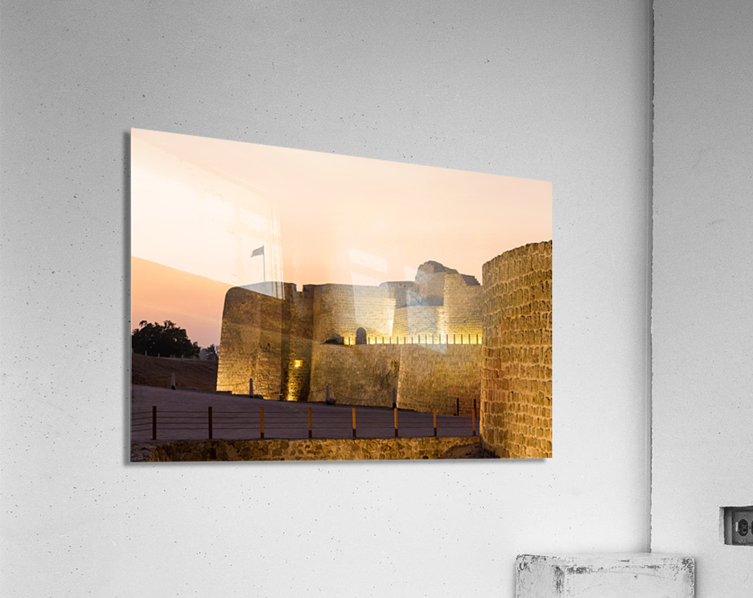 Old Bahrain Fort at Seef at sunset Acrylic Print
