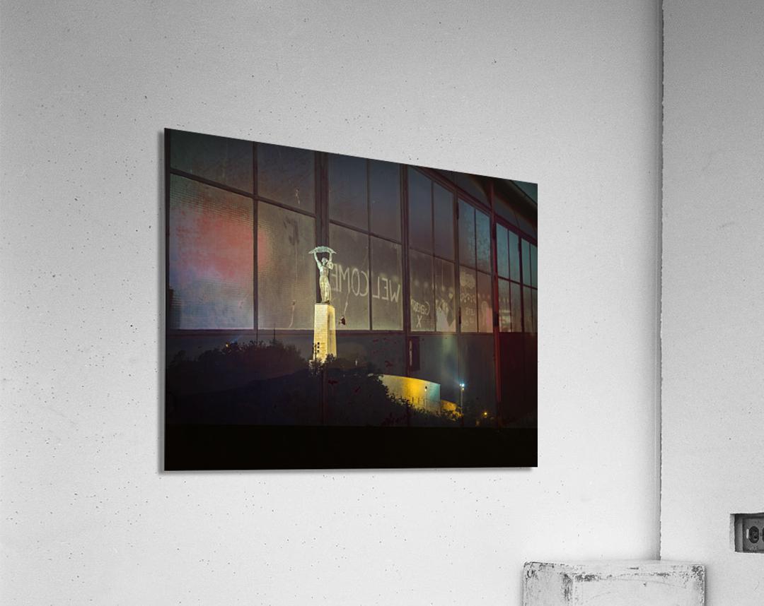 Freedom Statue at night in Budapest Acrylic Print