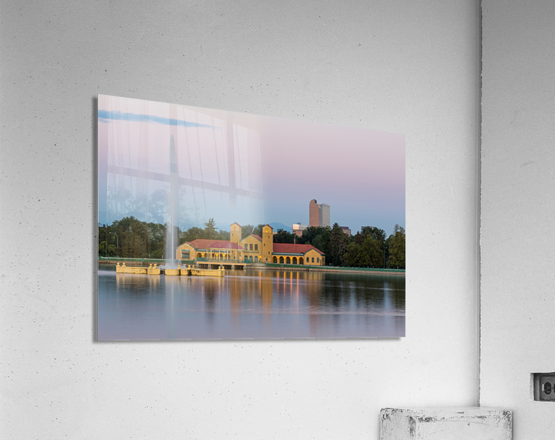 City Park in Denver with boathouse Ferril Lake Acrylic Print