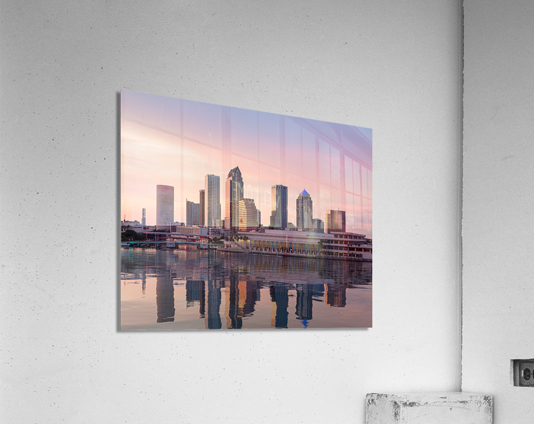 City skyline of Tampa Florida at sunset Acrylic Print