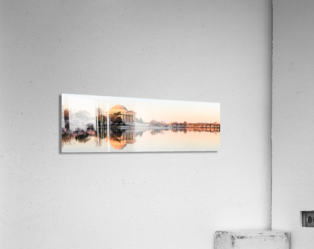 Broad panorama of beautiful early morning Jefferson Memorial Acrylic Print