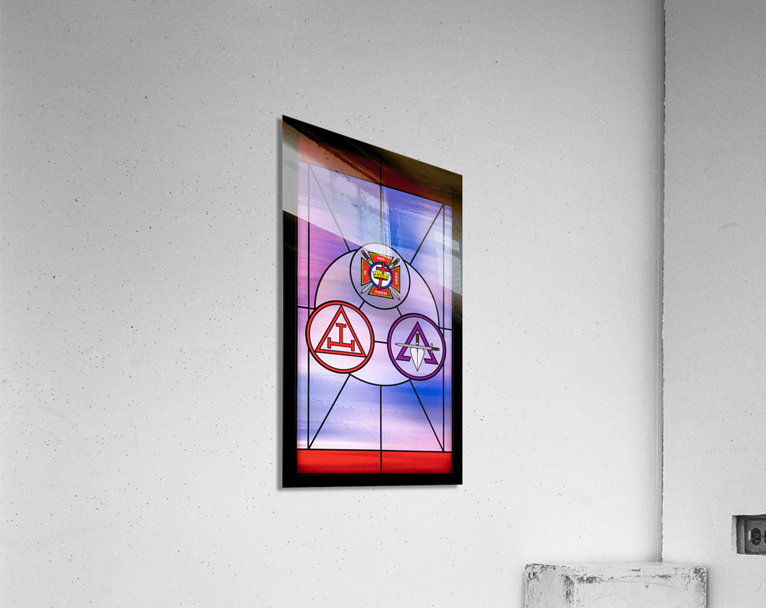 Stained glass window for the order of the Knights Templar Acrylic Print