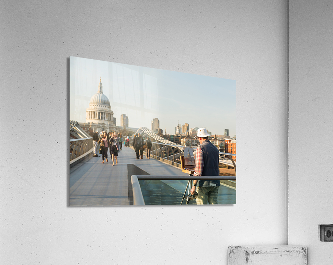 St Pauls Cathedral Church London Millenium Bridge Acrylic Print