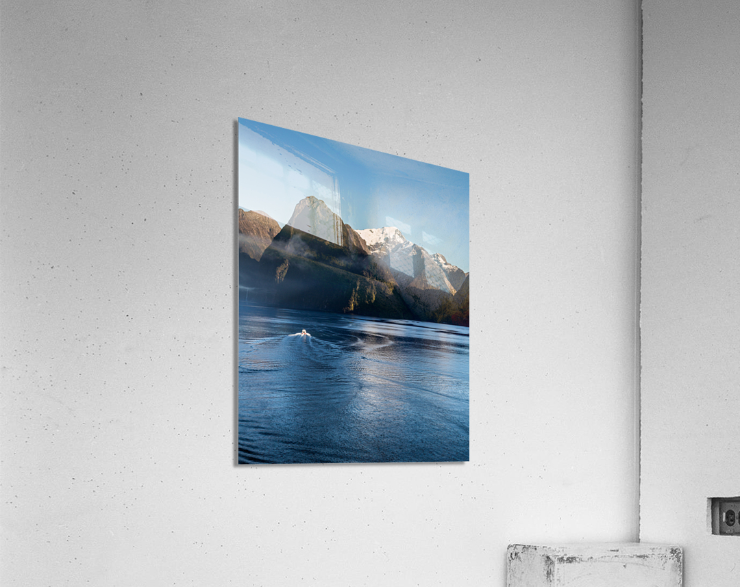 Fjord of Milford Sound in New Zealand Acrylic Print
