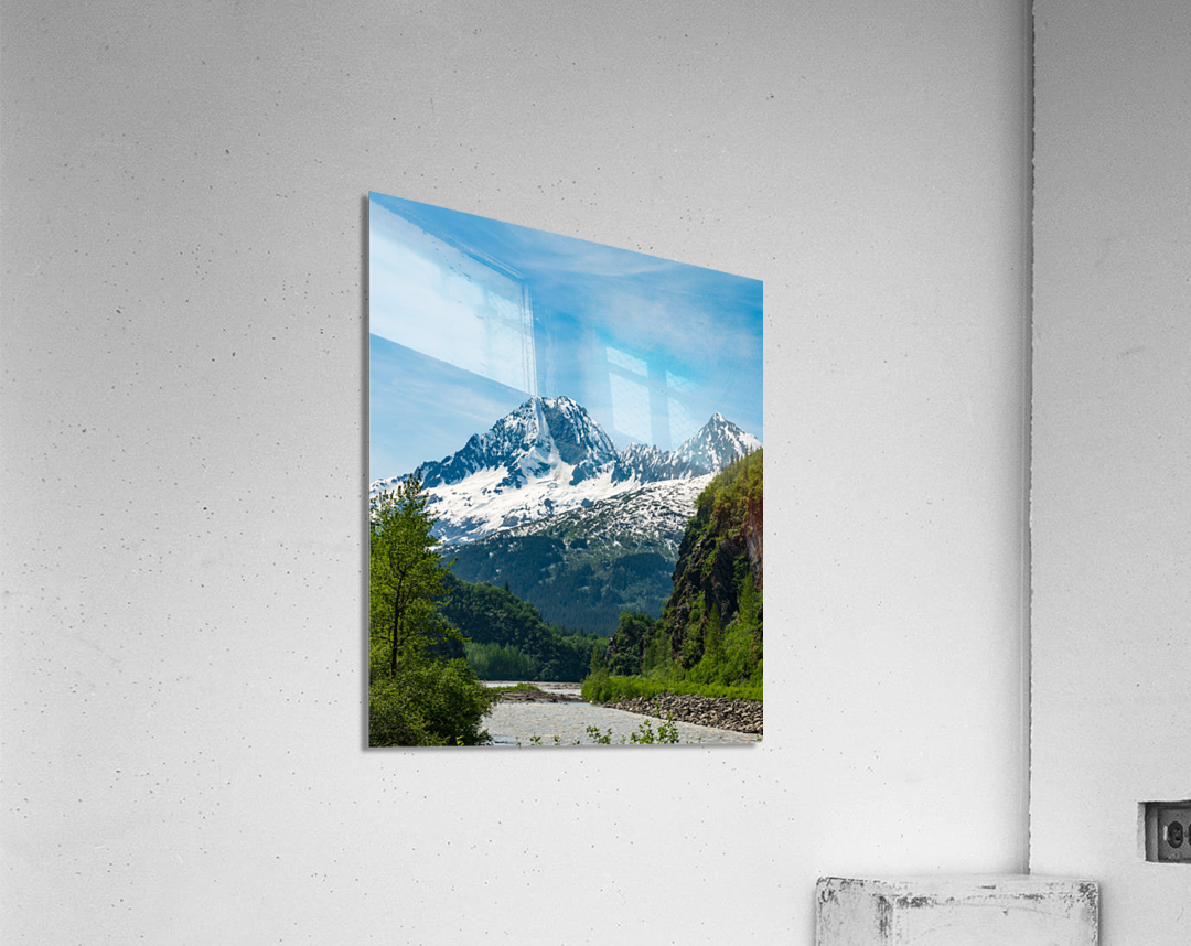 Majestic mountains from Keystone Canyon rise over trees Acrylic Print