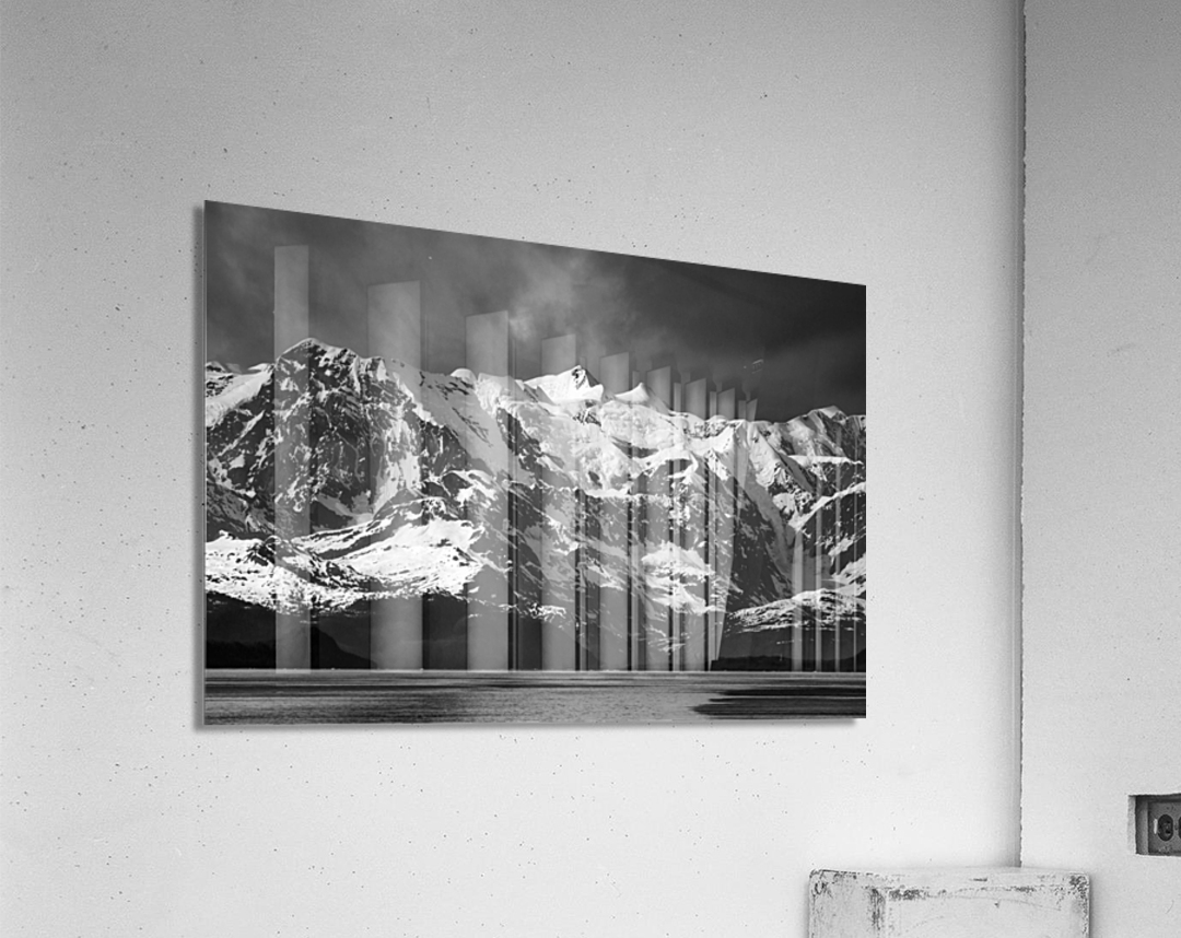 Cruise boat wake leaving Prince William Sound and Valdez Impression acrylique