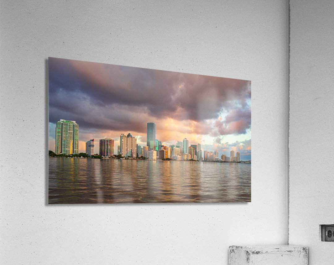 Dawn view of Miami Skyline  Acrylic Print