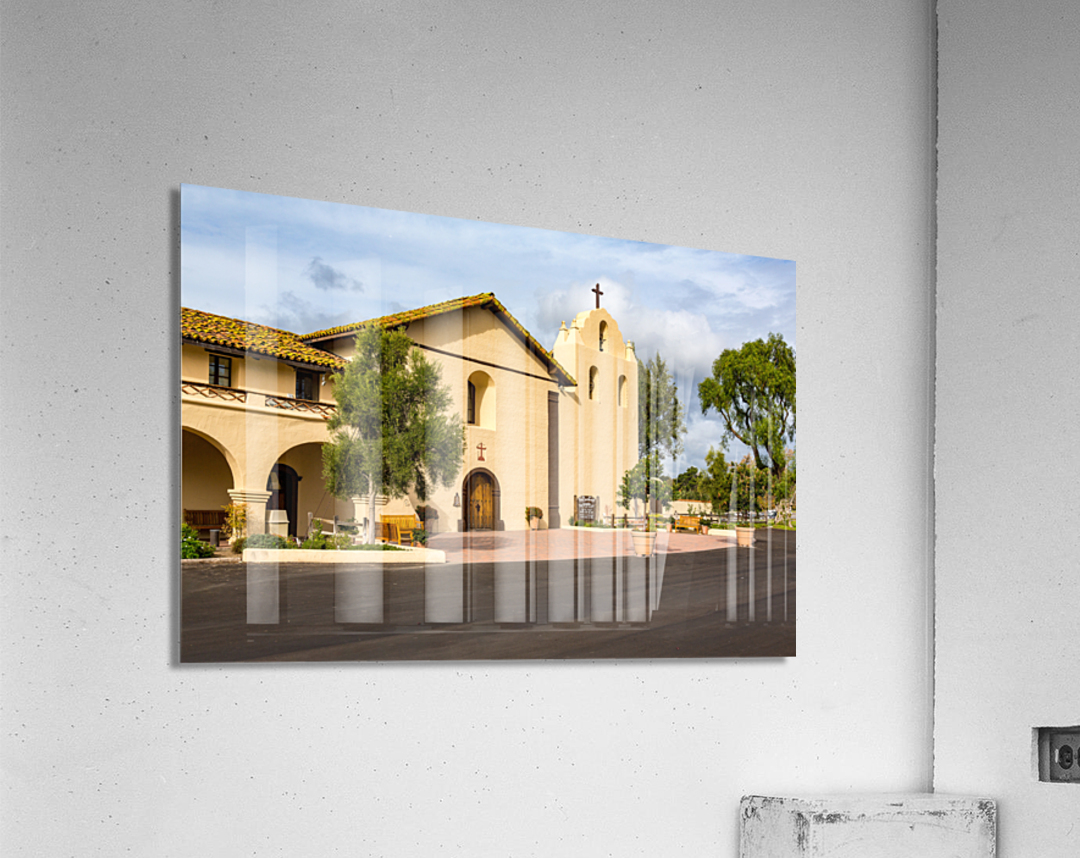 Cloudy day at Santa Ines Mission California Acrylic Print