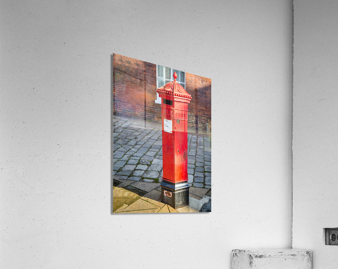 Victoria era red post office mailbox in street Acrylic Print