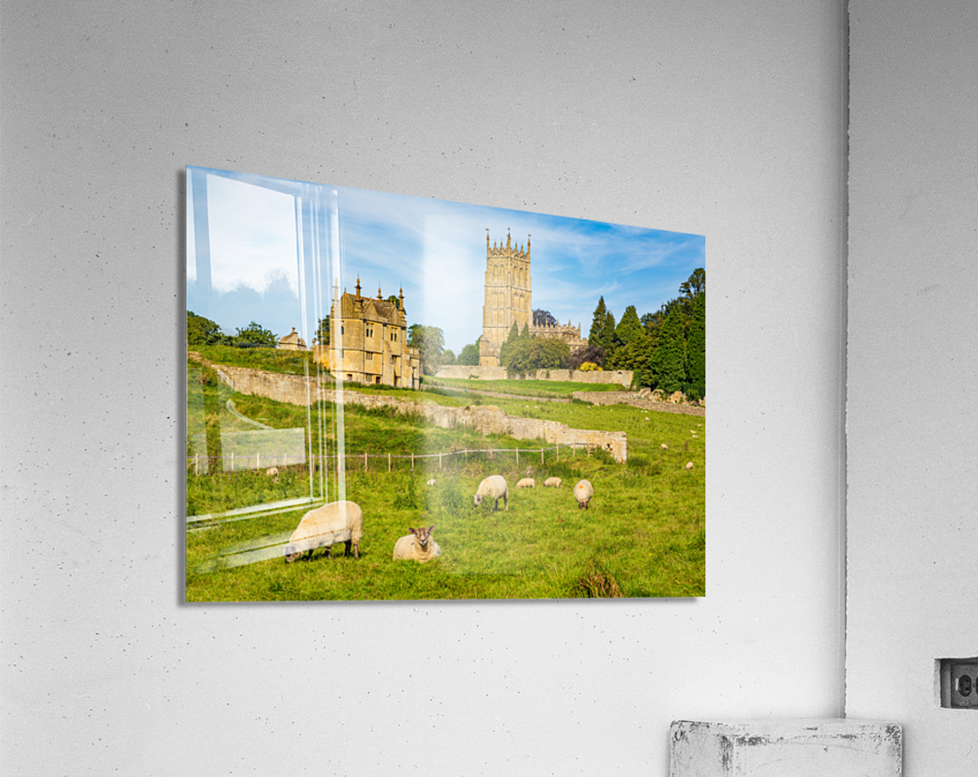 Church St James across meadow in Chipping Campden Acrylic Print