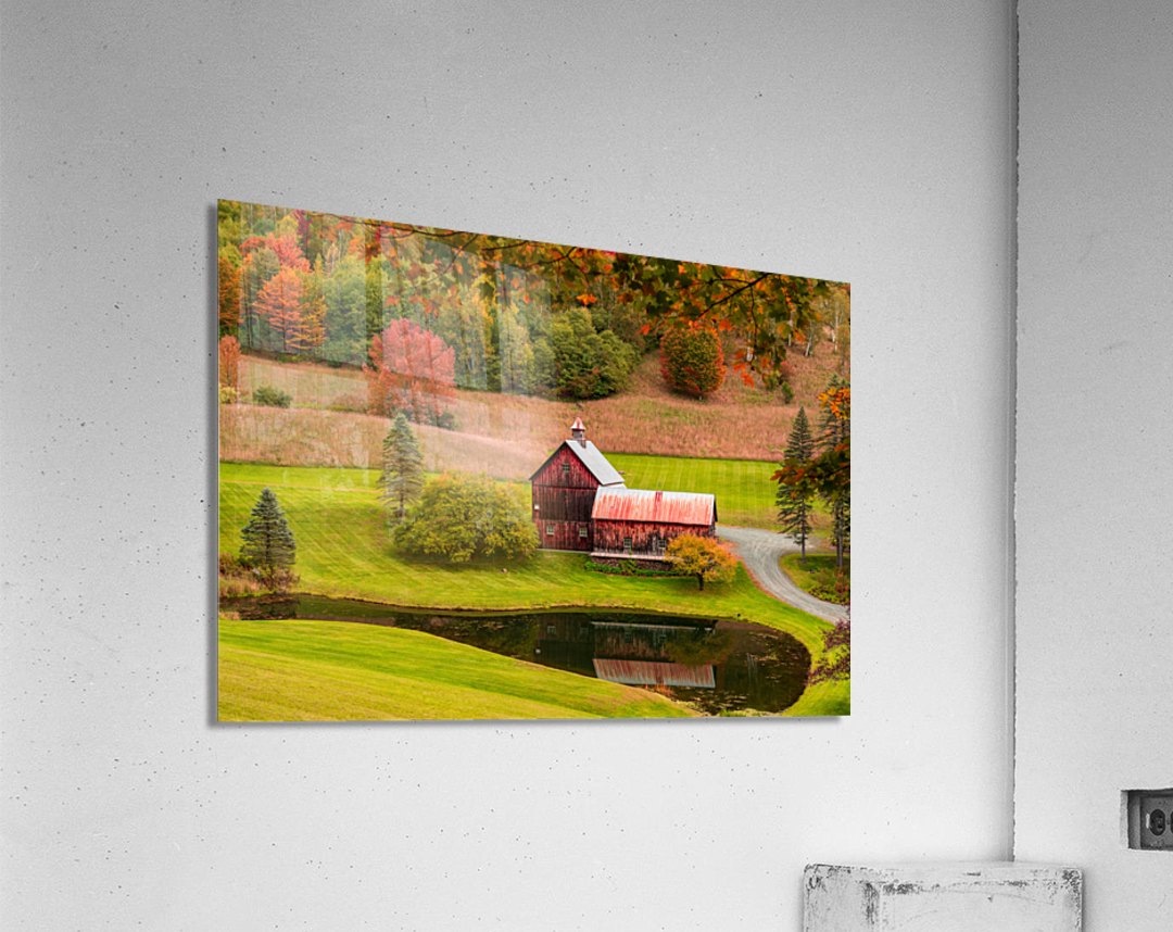 Iconic Sleepy Hollow Farm in Pomfret Vermont Impression acrylique