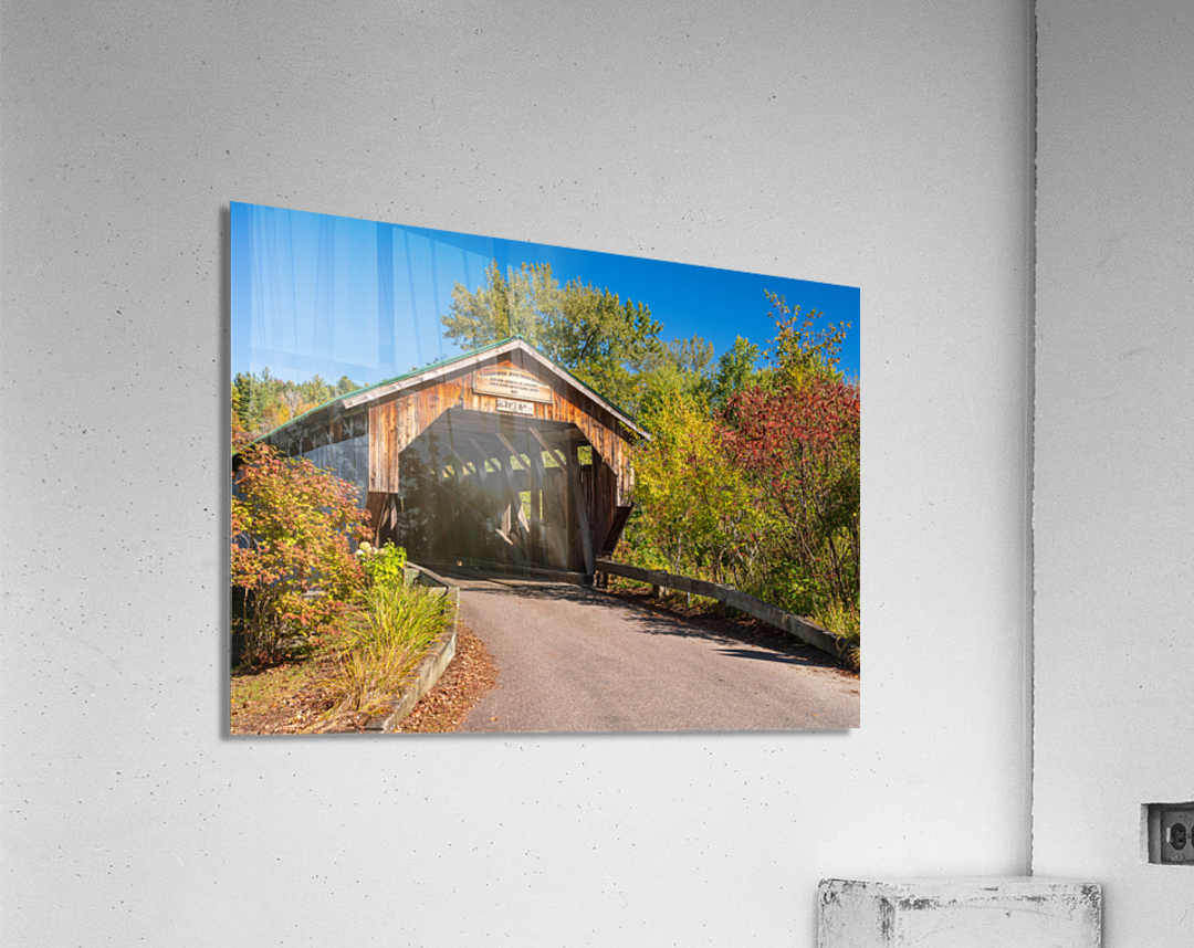 Poland covered bridge near Cambridge in Vermont Impression acrylique