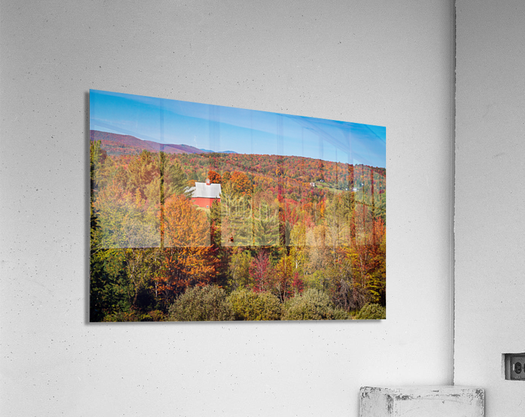 Grandview Farm barn with fall colors in Vermont Acrylic Print