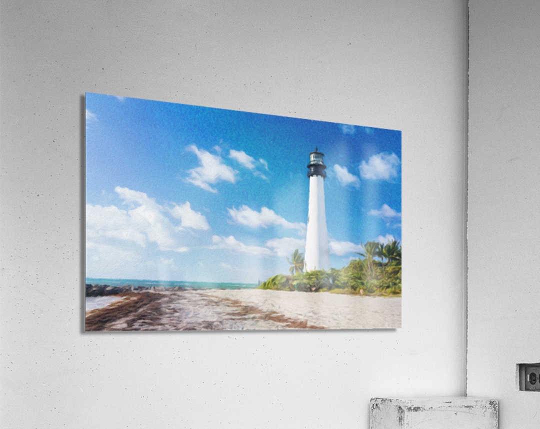 Painting of Cape Florida lighthouse Acrylic Print