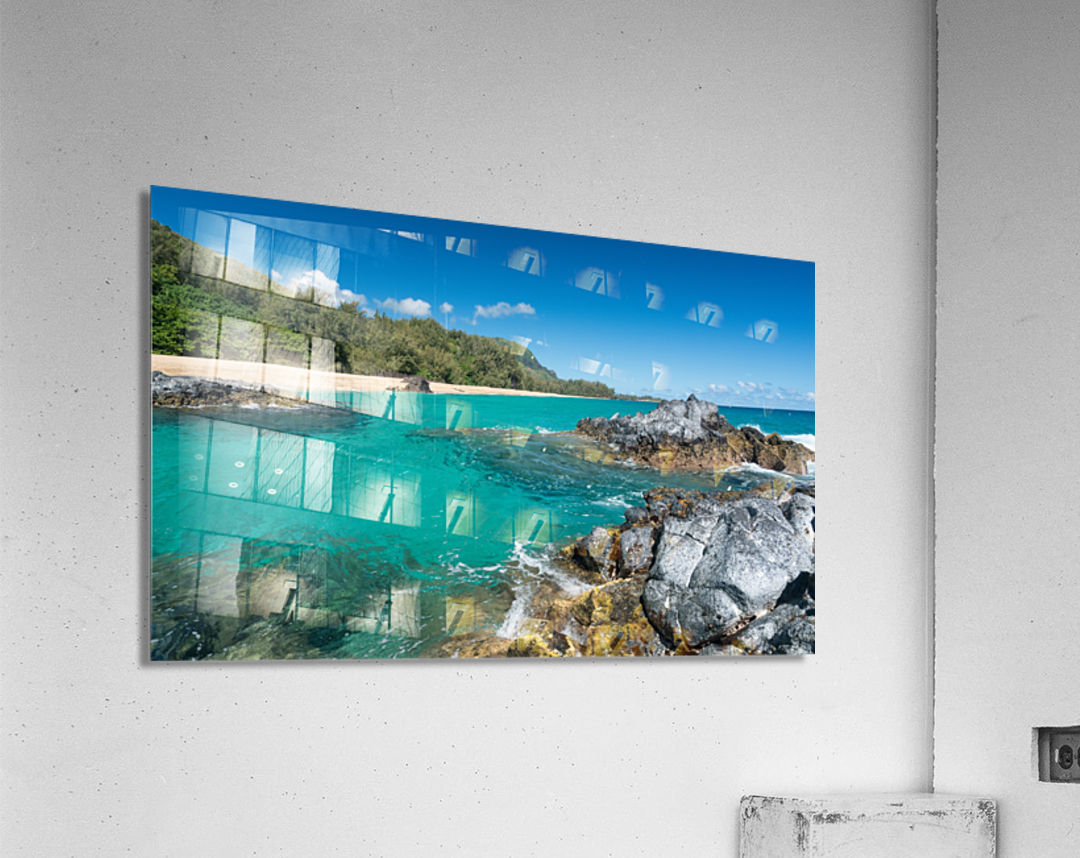 Lumahai Beach Kauai with rocks  Acrylic Print