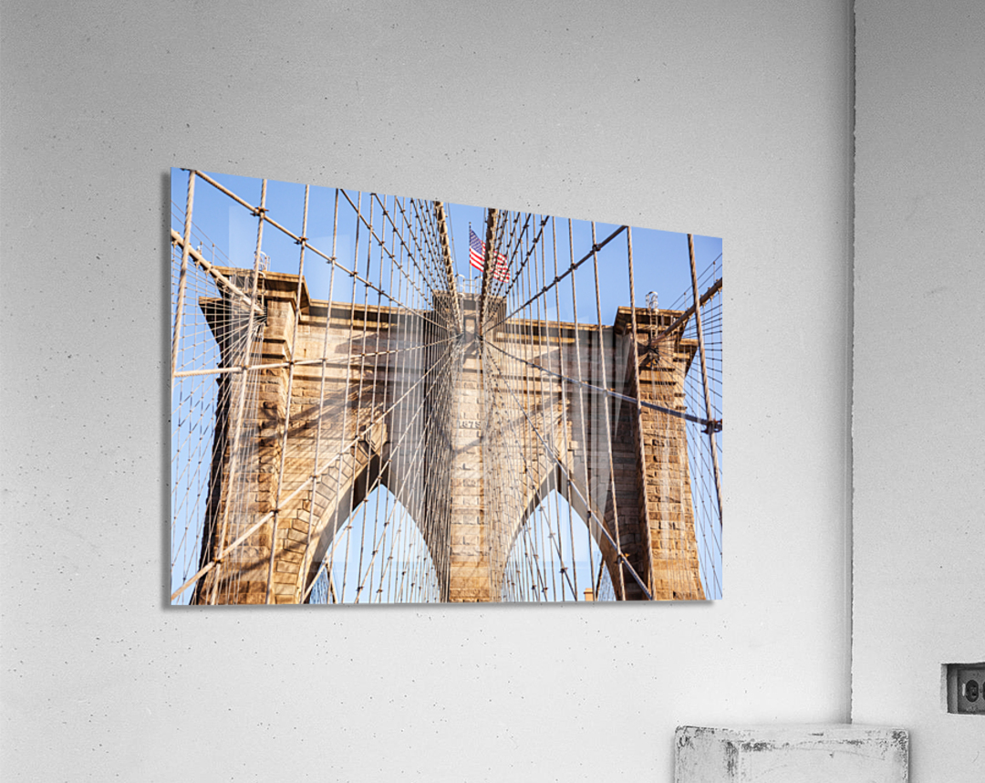 Detail of suspension on Brooklyn Bridge Acrylic Print