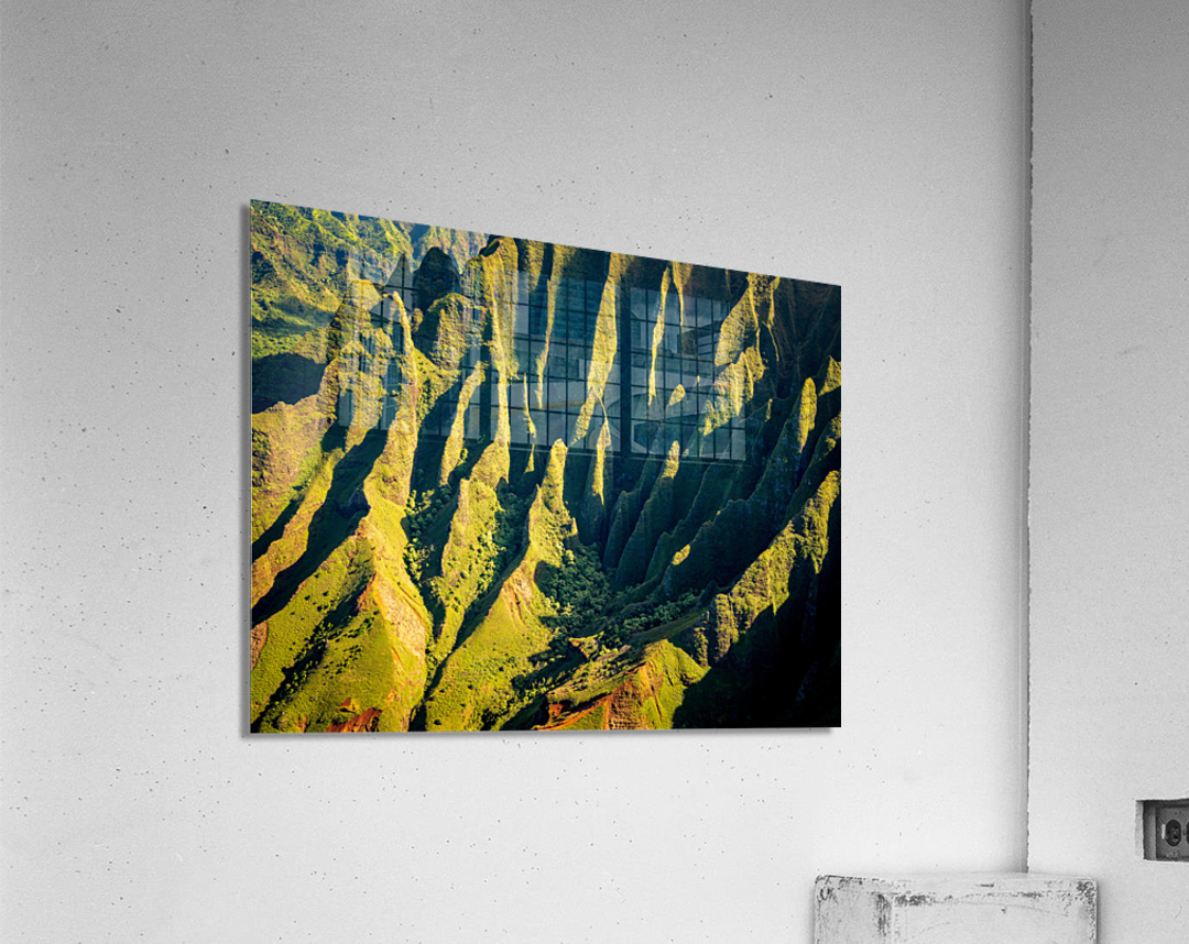 Fluted hills on Na Pali coast of Kauai Acrylic Print