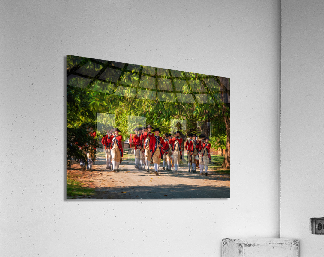 British Redcoats in marching band Impression acrylique