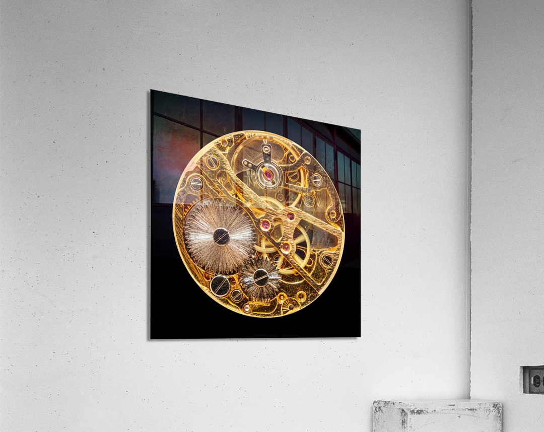 Interior of antique mechanical watch Acrylic Print