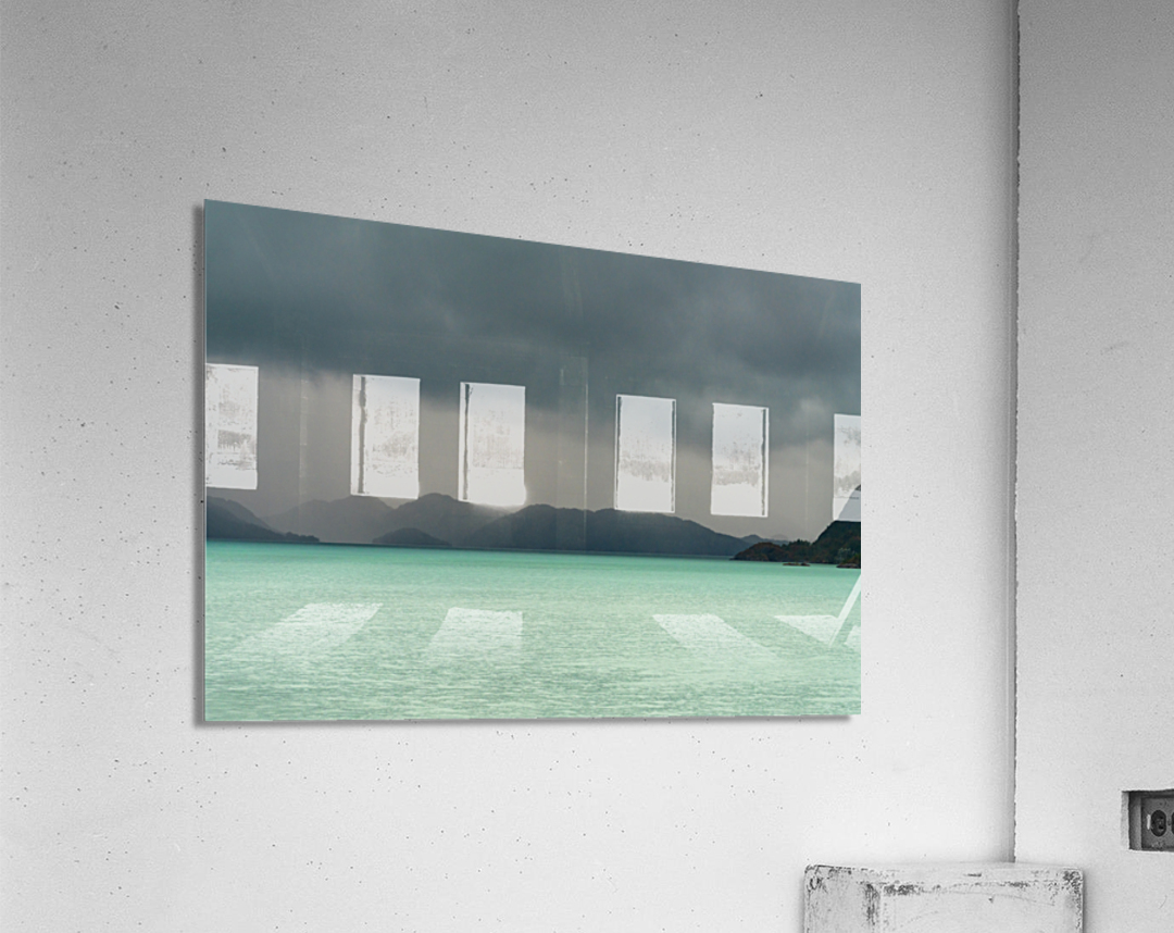 Milky ocean approaching Amalia Glacier due to suspended clay Impression acrylique