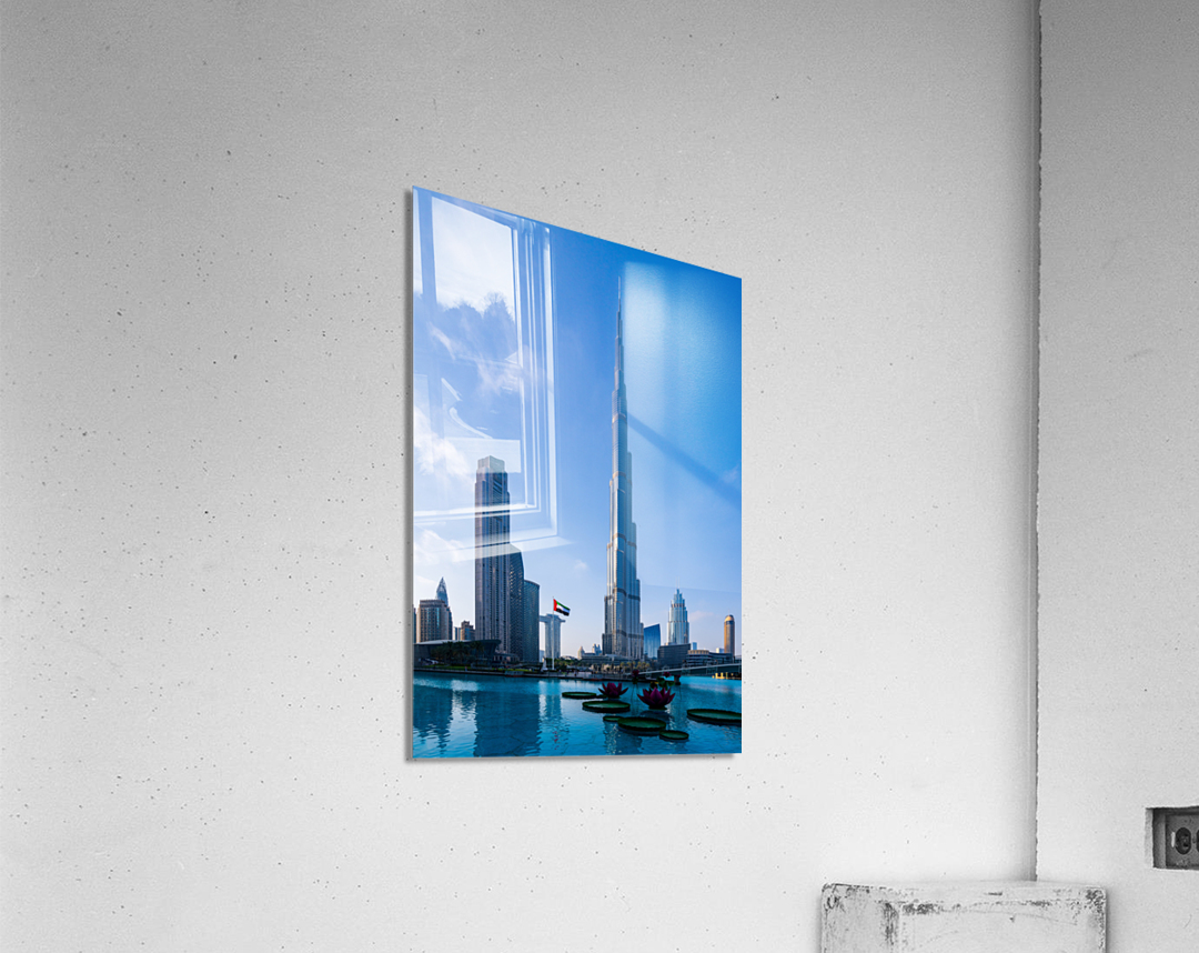 Offices and apartment towers of Dubai downtown business district Acrylic Print