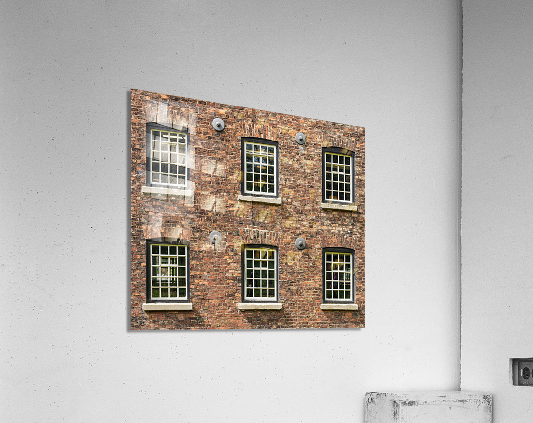 Restored industrial cotton mill with pattern of windows Acrylic Print