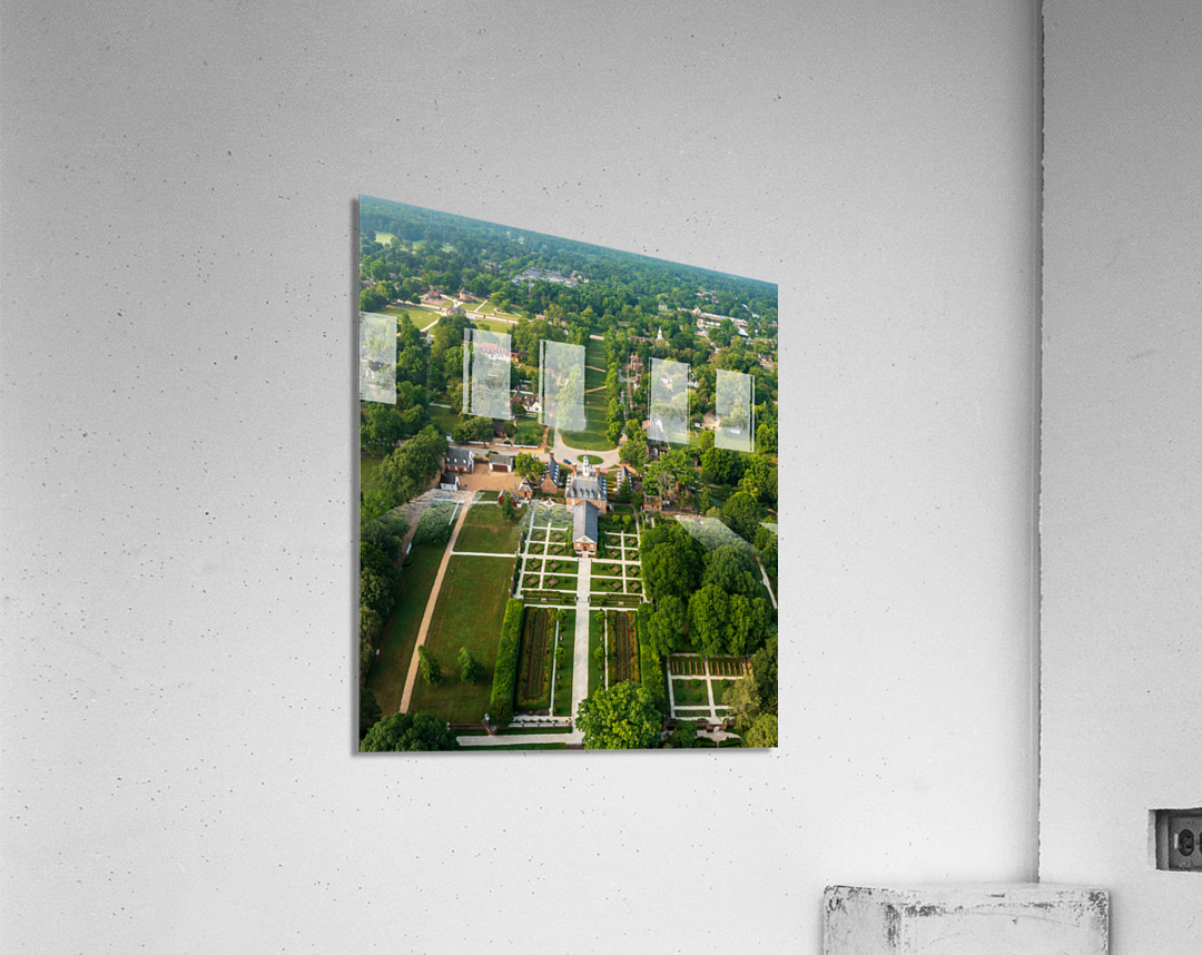 Aerial portrait format of Governors Palace in Williamsburg Virginia Acrylic Print