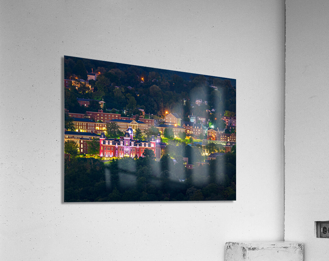 Downtown campus of West Virginia university at nightfall Acrylic Print