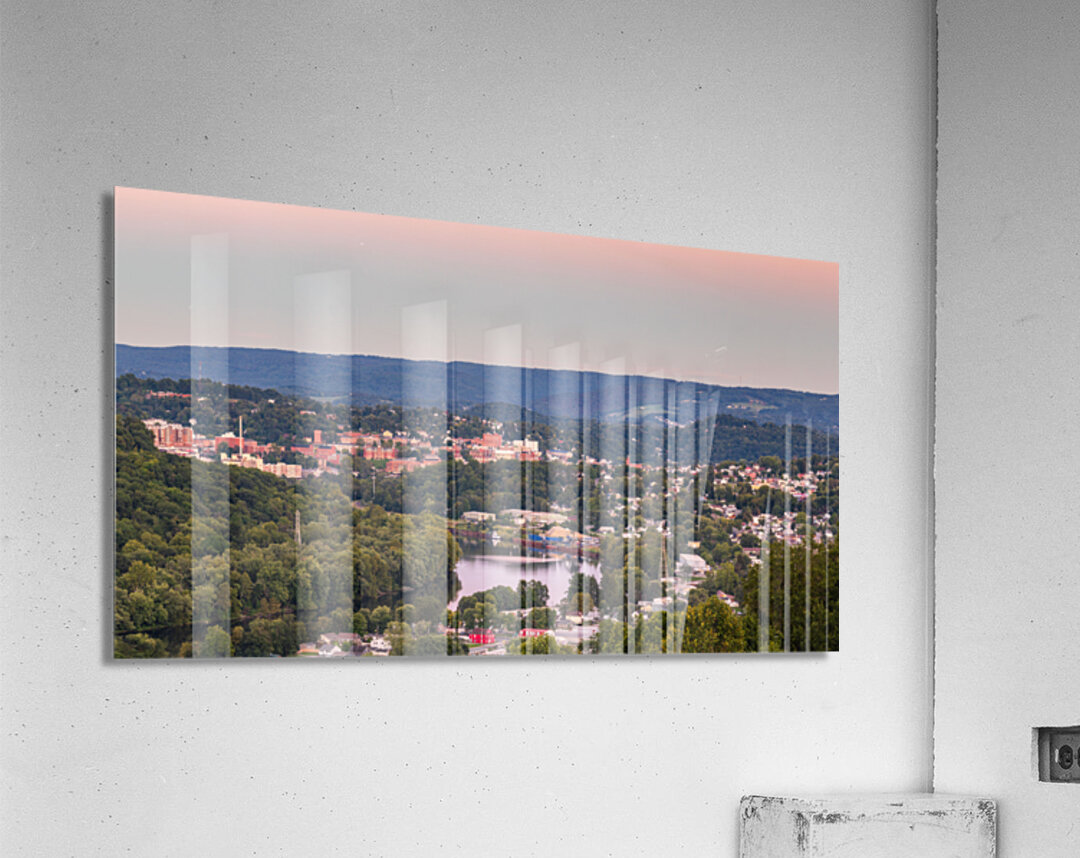 Sunset lights the sky above Morgantown in West Virginia Acrylic Print
